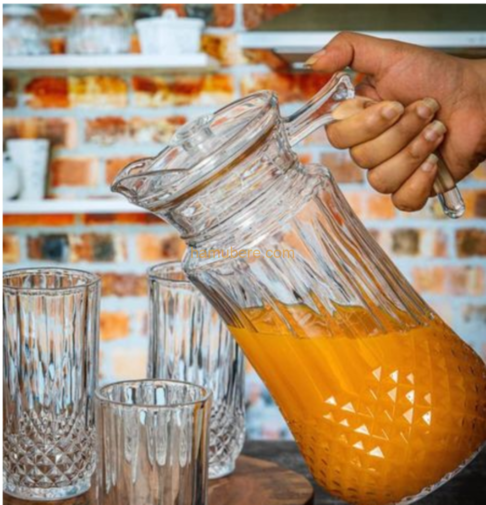 Royal Water and Juice Glasses Set of 6 Pieces 260ml & 1 Piece Jug 1500ml What’s in the box 1 x Jug 6 x Glasses