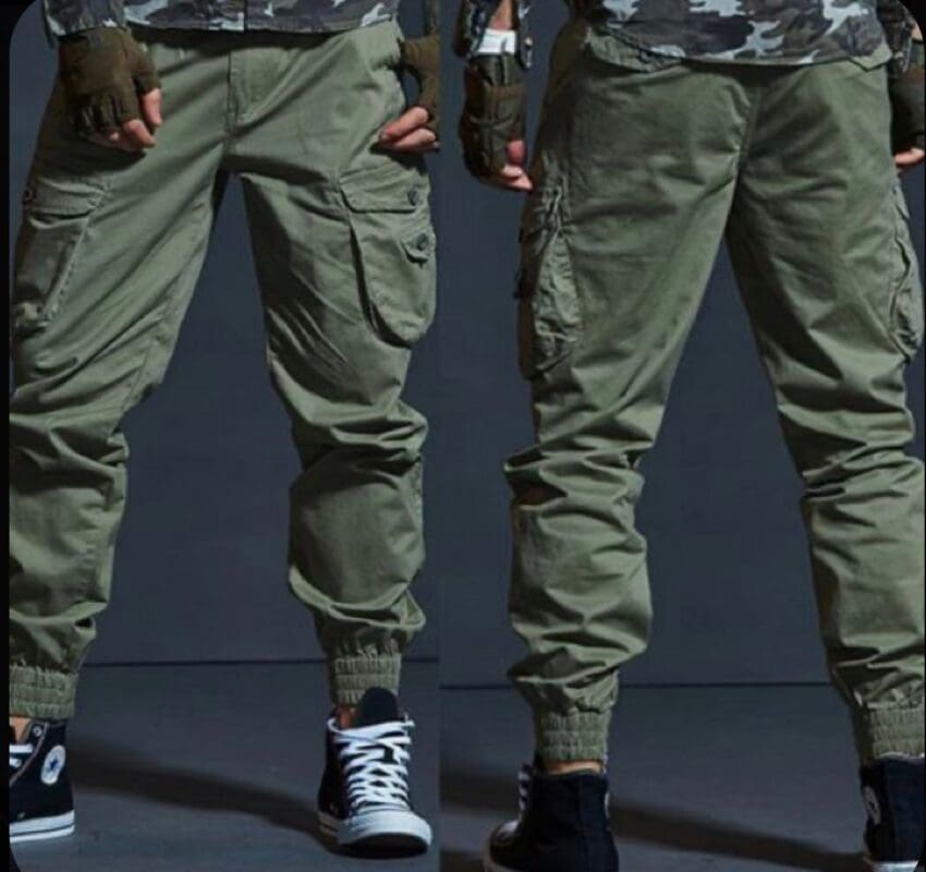Casual six pockets cargo pants for mens