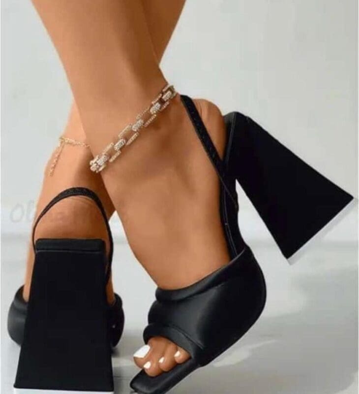 DoraTasia Brand New Ladies Chunky High Heels Solid Sandals Party Office Thick Heels Summer women’s Sandals Party Shoes Woman