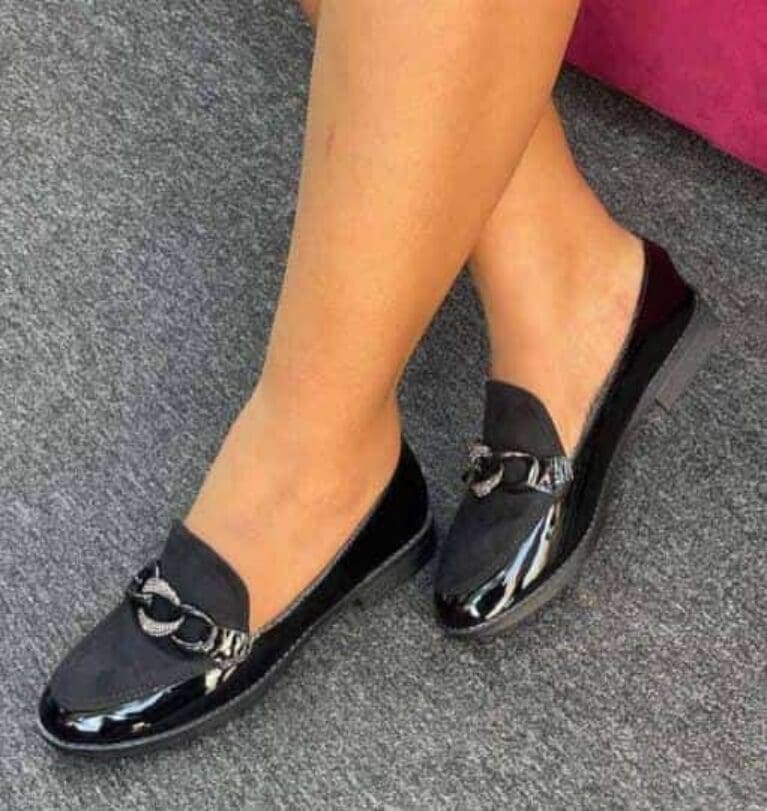VINCEZA flat heels loafers black
