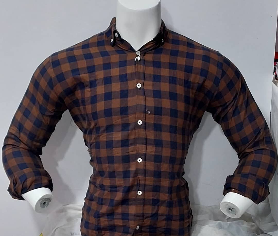 Artisti Industrie Plaid Long Sleeve Fitted Button shirt Cotton