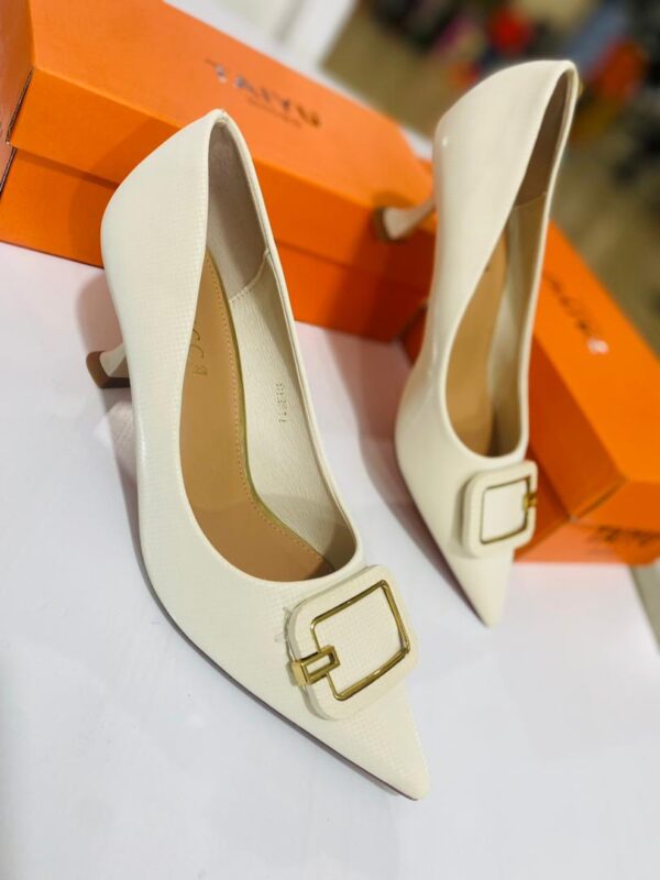 Helen Pointed Square Buckle Cat Heels