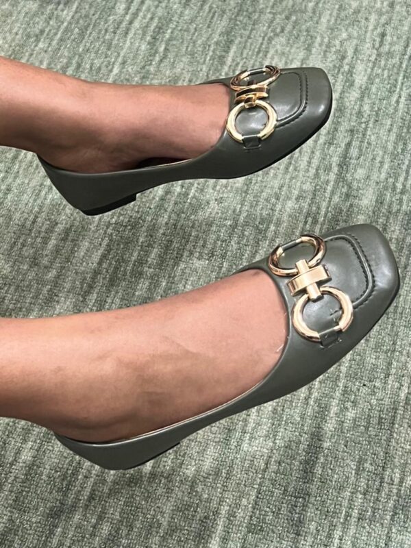 Valencia Vintage Horsebit Square-Toe Flats