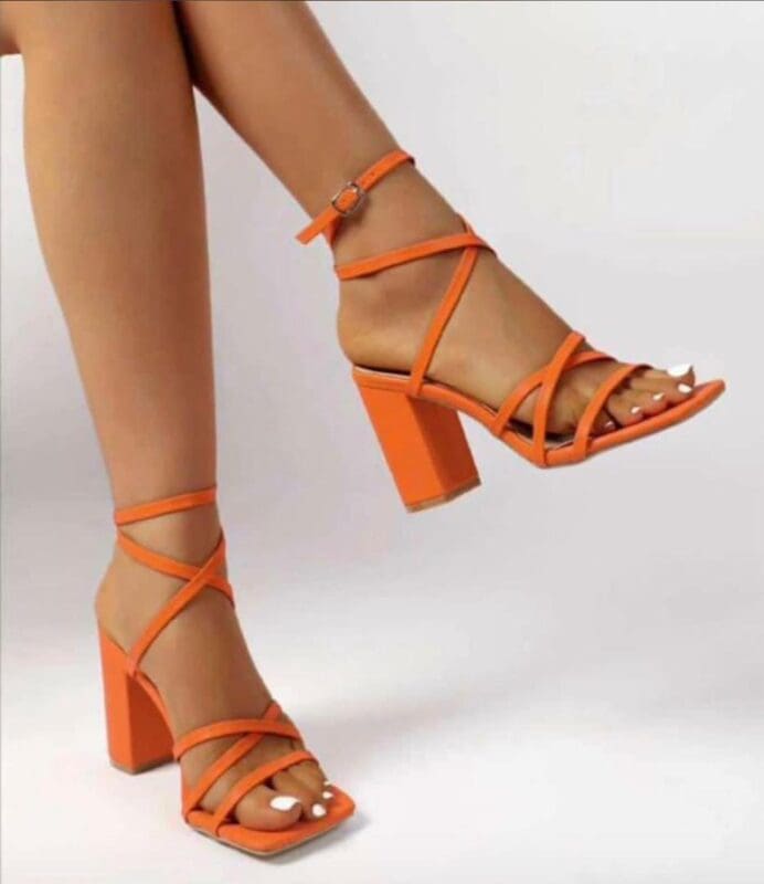 Women Square Toe Chunky Heeled Mule Sandals, Funky Outdoor Orange Heeled Sandals Color: Orange Heel Height: High Heel (8.8cm/3.5inch) Upper Material: PU Leather Lining Material: PU Leather Insole Material: PU Leather Outsole Material: Rubber