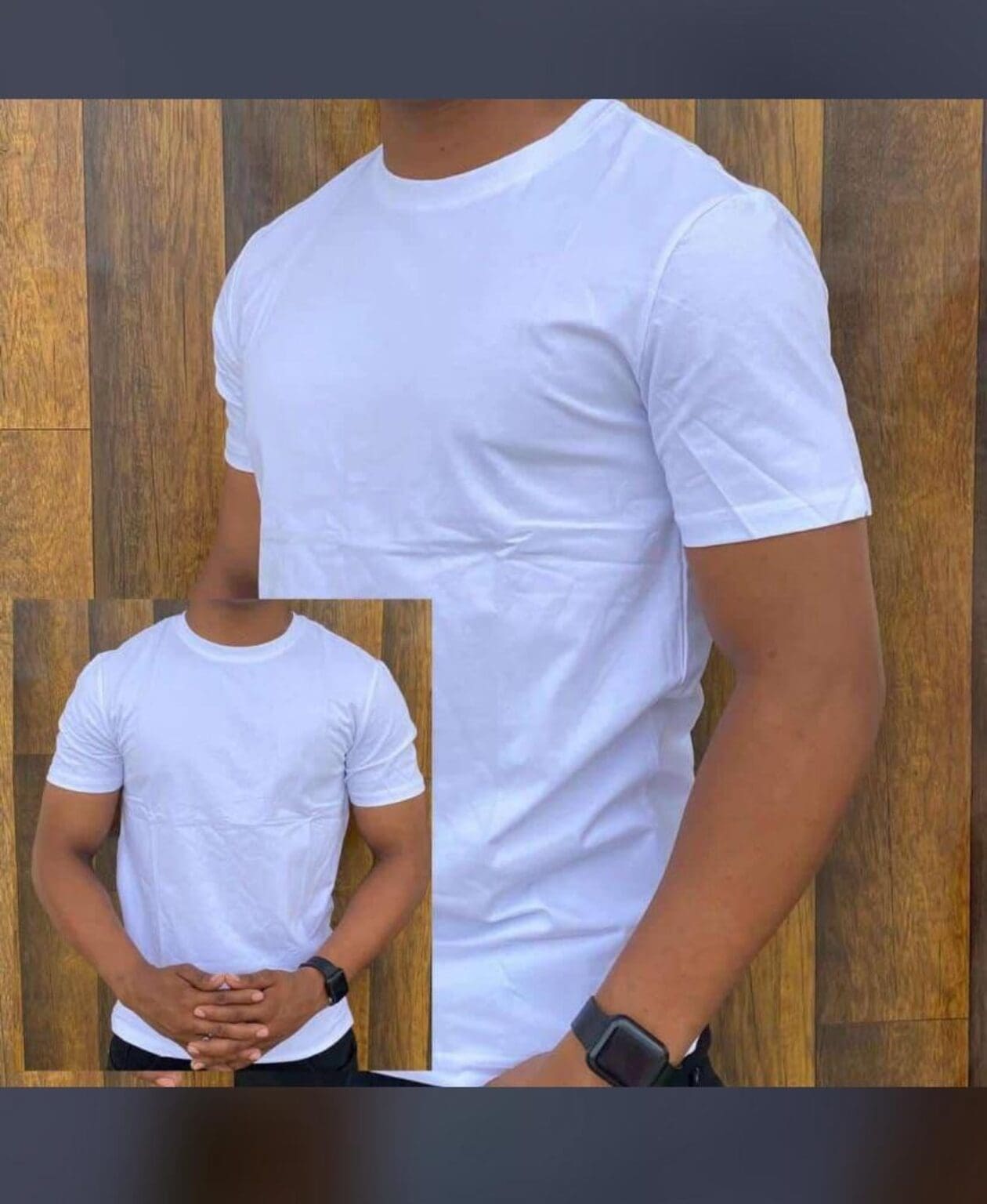 Men Solid Round Neck Pure Cotton White T-Shirt