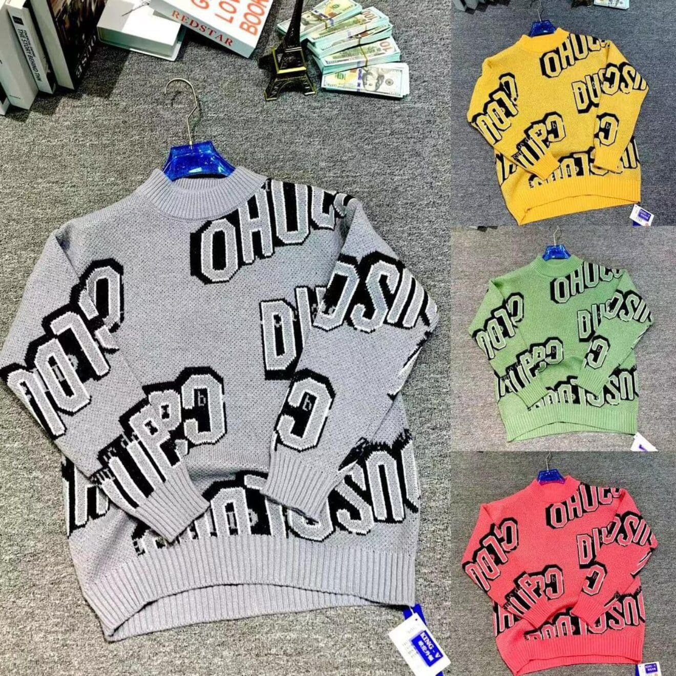 Lurex wool crewneck sweater