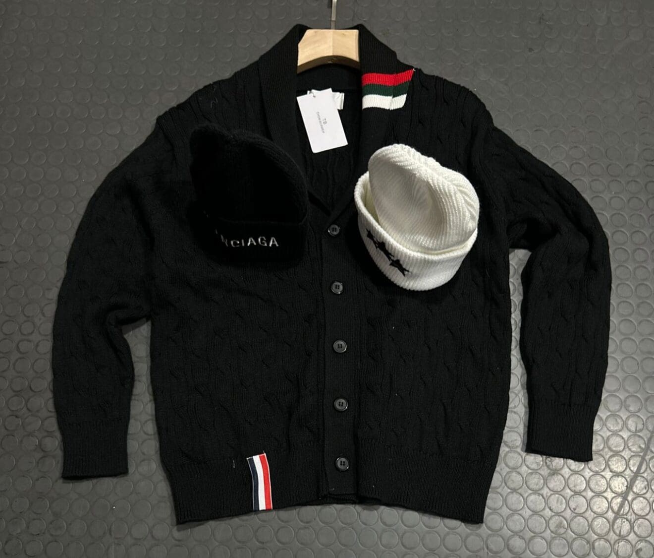 FINE MERINO JERSEY STRIPE RELAXED V-NECK CARDIGAN