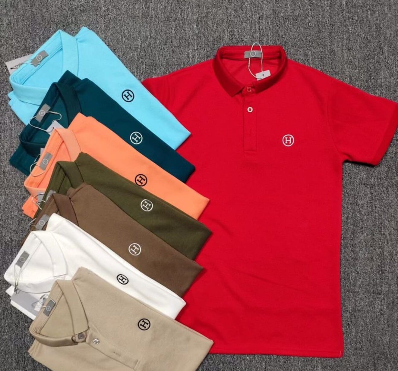 Polo Shirt Red with White Logo