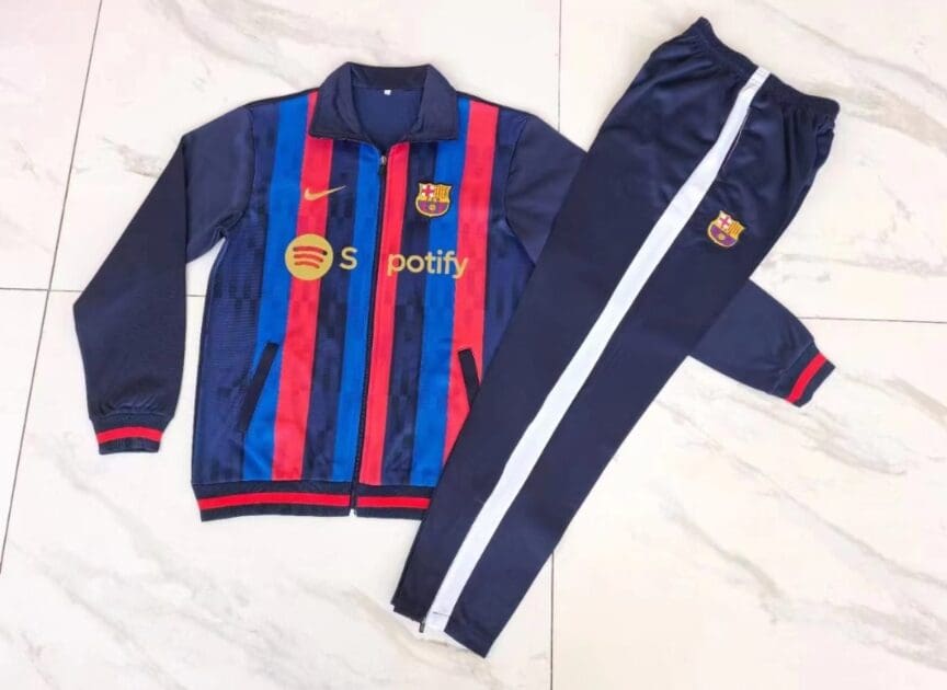 2023-24 Barcelona Red& Blue Soccer Jacket Uniform
