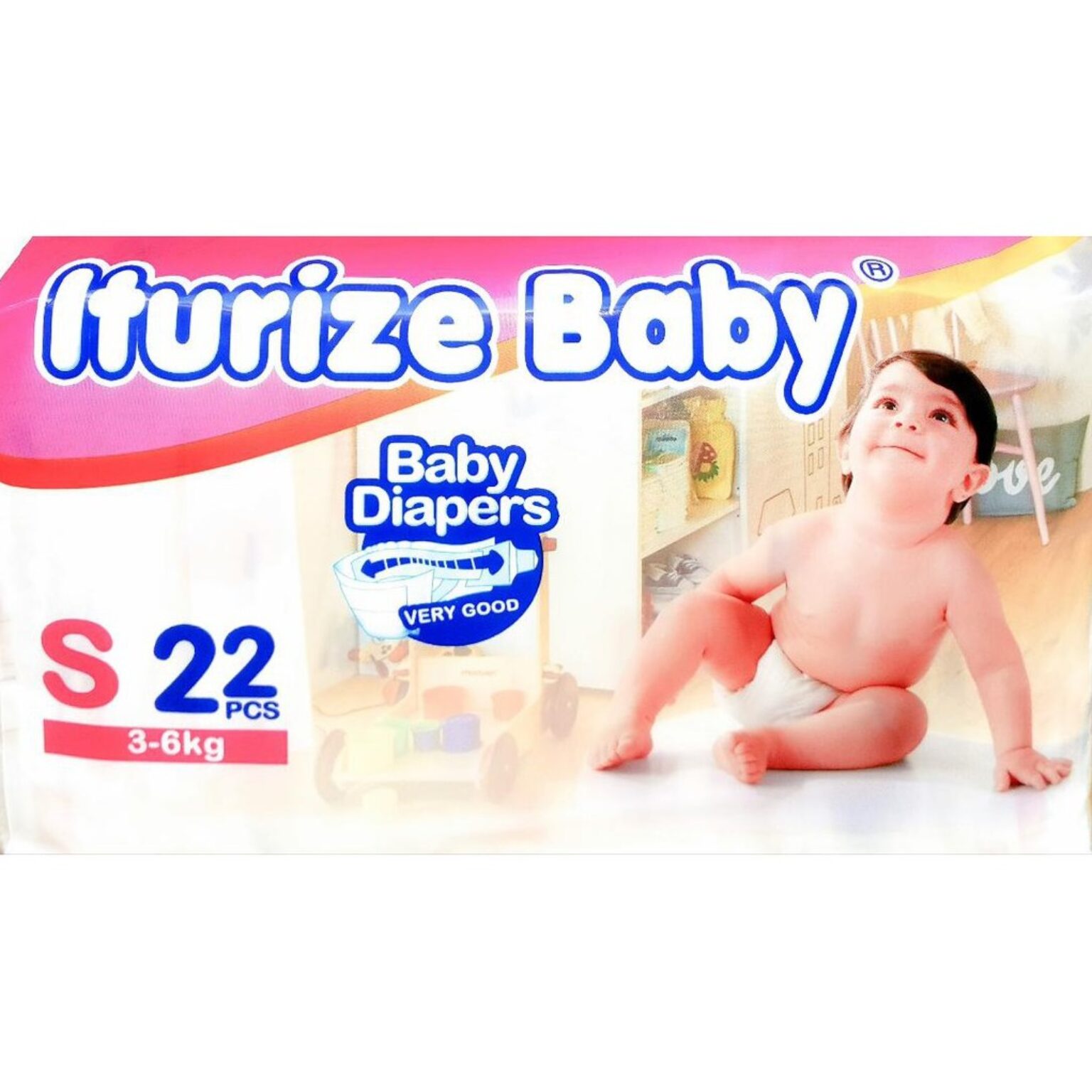 Iturize Baby Diapers Small Size (3-6kg) 22pcs