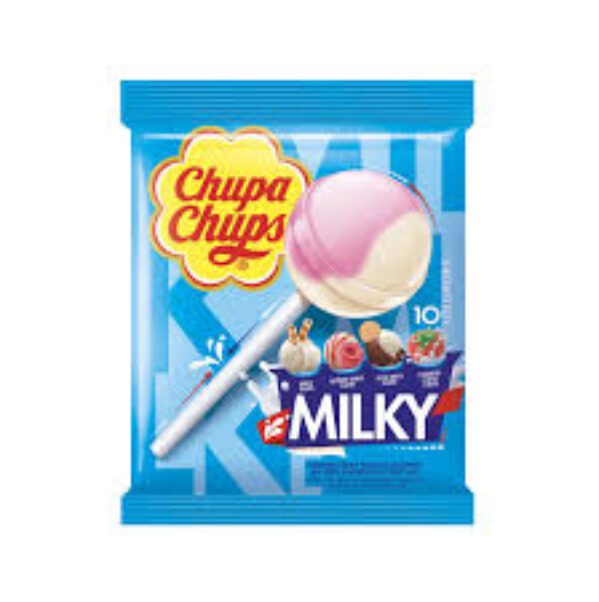 Chupa Chups Milky Lollipops Candy 10 Lollipops 120g