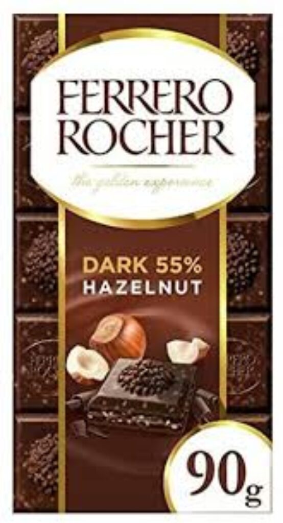 ERRERO ROCHER The Golden Experience Dark 55 Hazelnut Chocolate IMPORTED FROM ITLAY Bars 90g