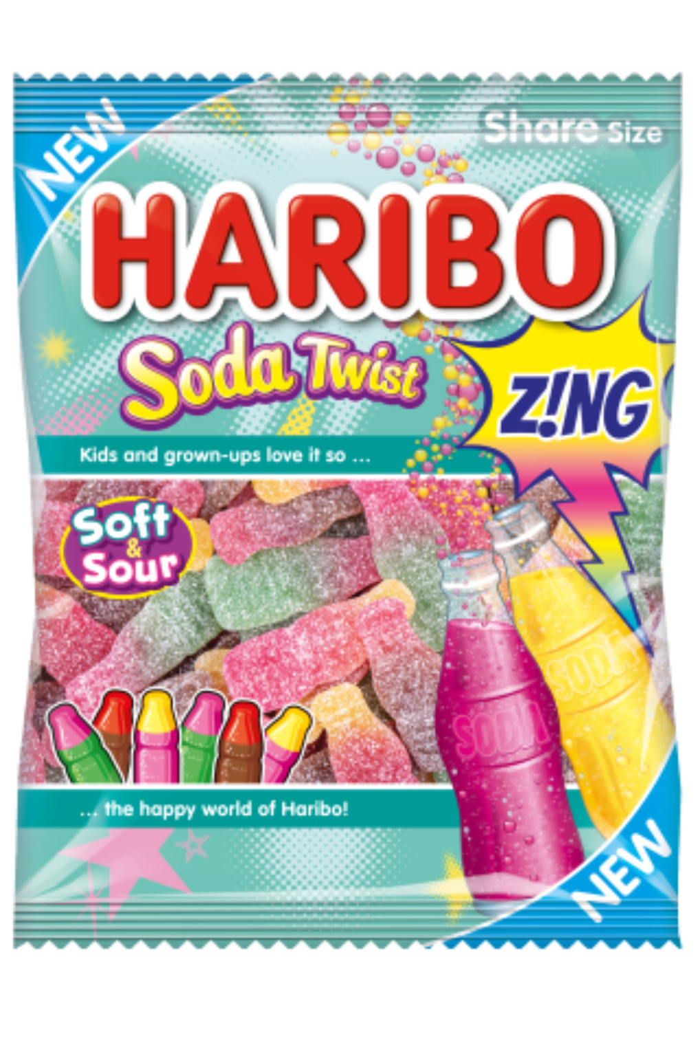 Haribo Jelly Beans Fruit Flavour Sugar Coated Gum 140g