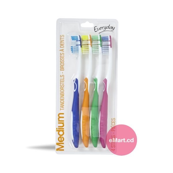 Everyday Medium Toothbrush -4pcs