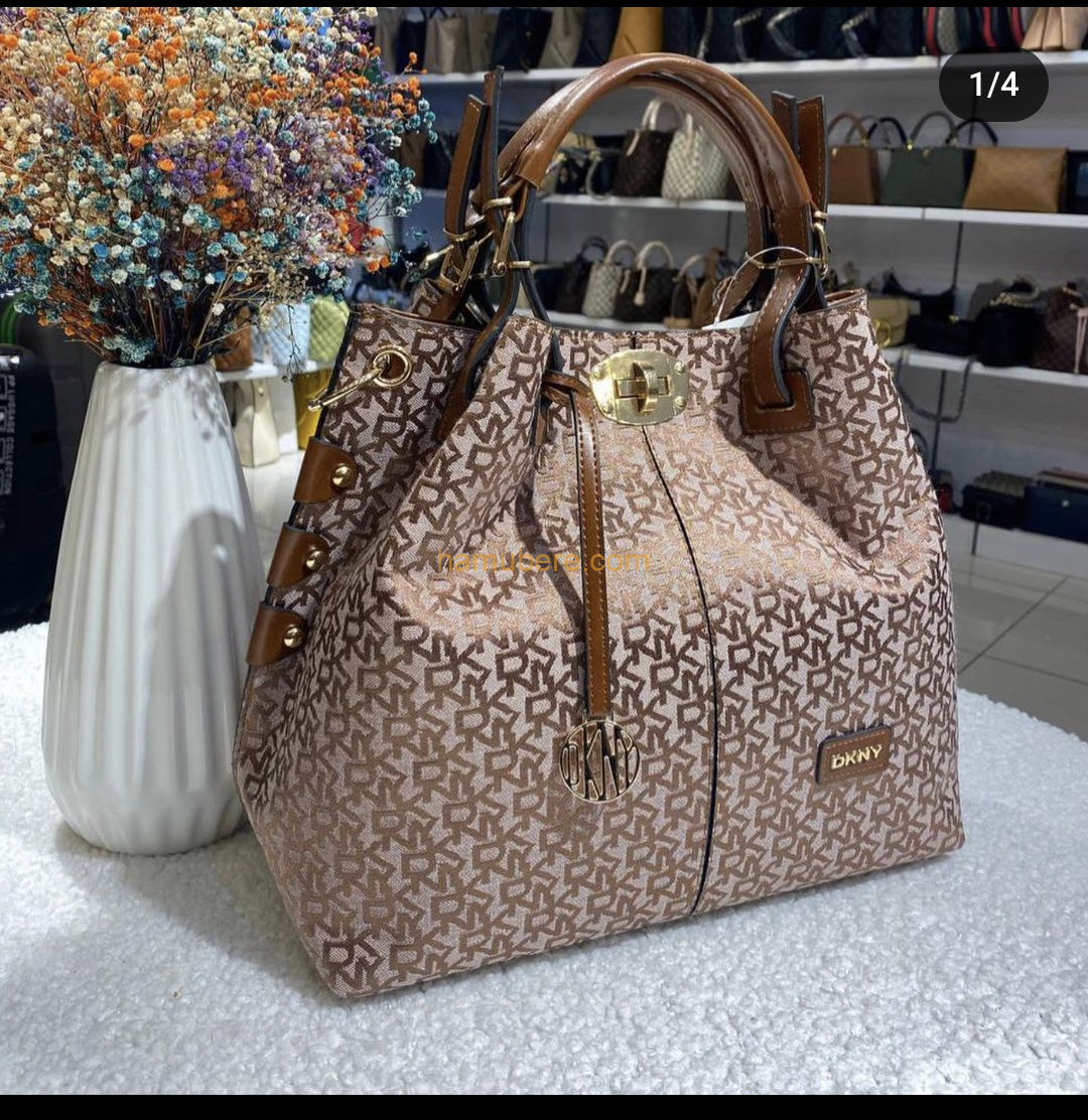 DKNY Tan Saffiano Leather Bryant Park Crossbody Bag