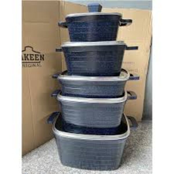 Granite marble coating die casting non stick casseroles kitchen cookware set 14 Pcs cook pots with lids.