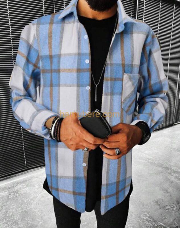 Men Plaid Print Flap shirt