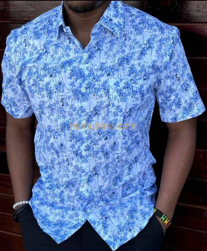 Light Blue Mosaic Short Sleeve Shirt