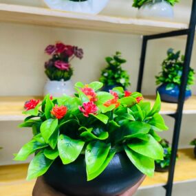 Artificial Little Rose Flower Mini Bonsai plants Potted for Office Table