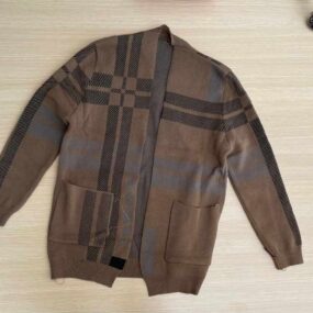 Plaid Pattern Knit Cardigan