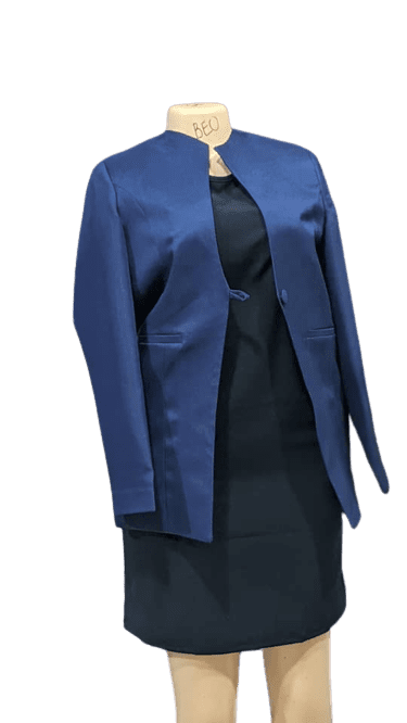 Party Wear Women blue Plain Coat