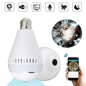1080P Bulb Shape Fisheye 360o Panoramic Wireless Wi-Fi IP CCTV Security Camera