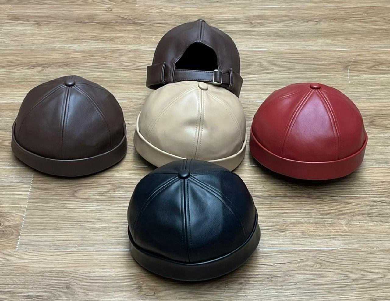 Leather Brimless Hats for Men for Streetwear, Sports, and Casual Look,Retro Brimless Hat Essential Fashion Items,Black