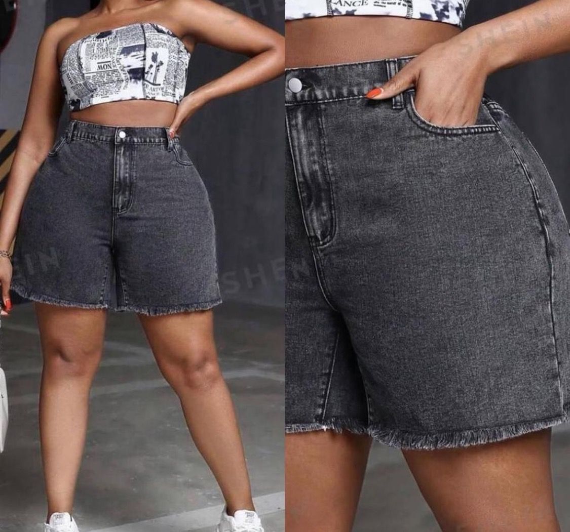 Women's High Waist Denim Shorts Raw Hem Jean Shorts Casual Summer Straight Wide Leg Pants for Women with Pockets