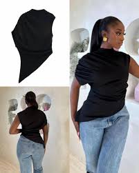 Zara black Rushed Asymmetric