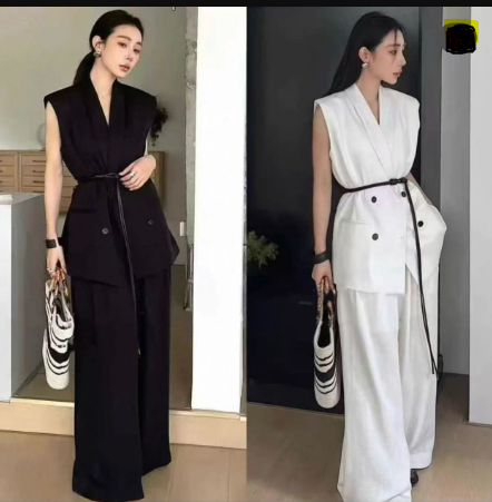 KTWX Sleeveless Double-breasted Buttons Blazers For Woman Elegant Curvy High Quality A New Two-piece Set For Summer 2025