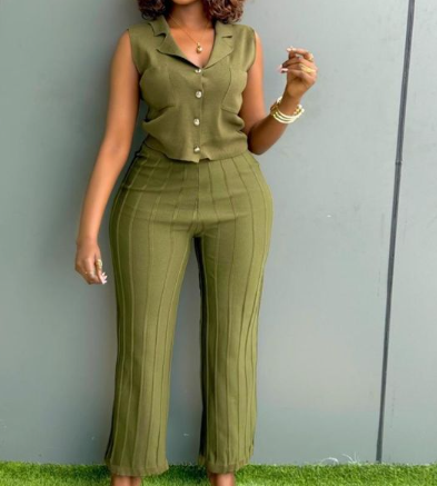 Crop Top & Wide-Leg Pants Set